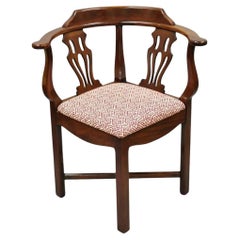Vintage Mahogany Georgian Chippendale Style Corner Chair by Statesville Ross