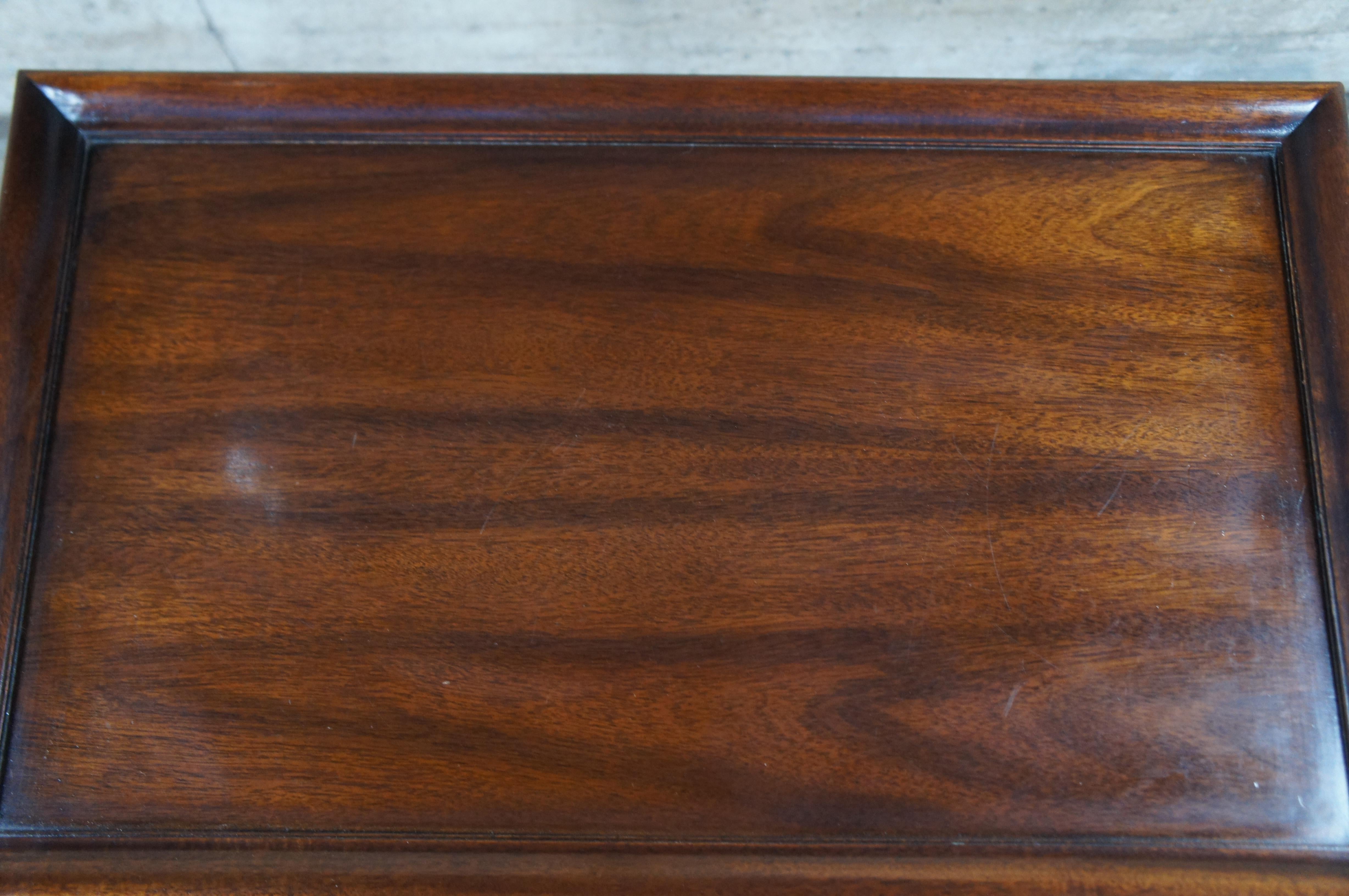 Table d'appoint de style Queen Anne géorgien vintage en acajou avec plateau coulissant en vente 1