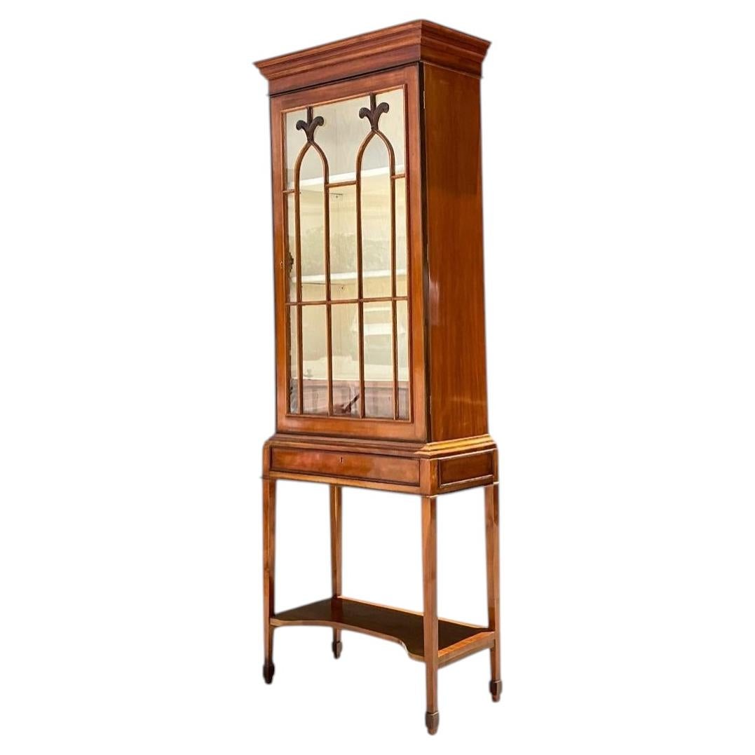 Vintage Mahogany Glass Display Cabinet For Sale