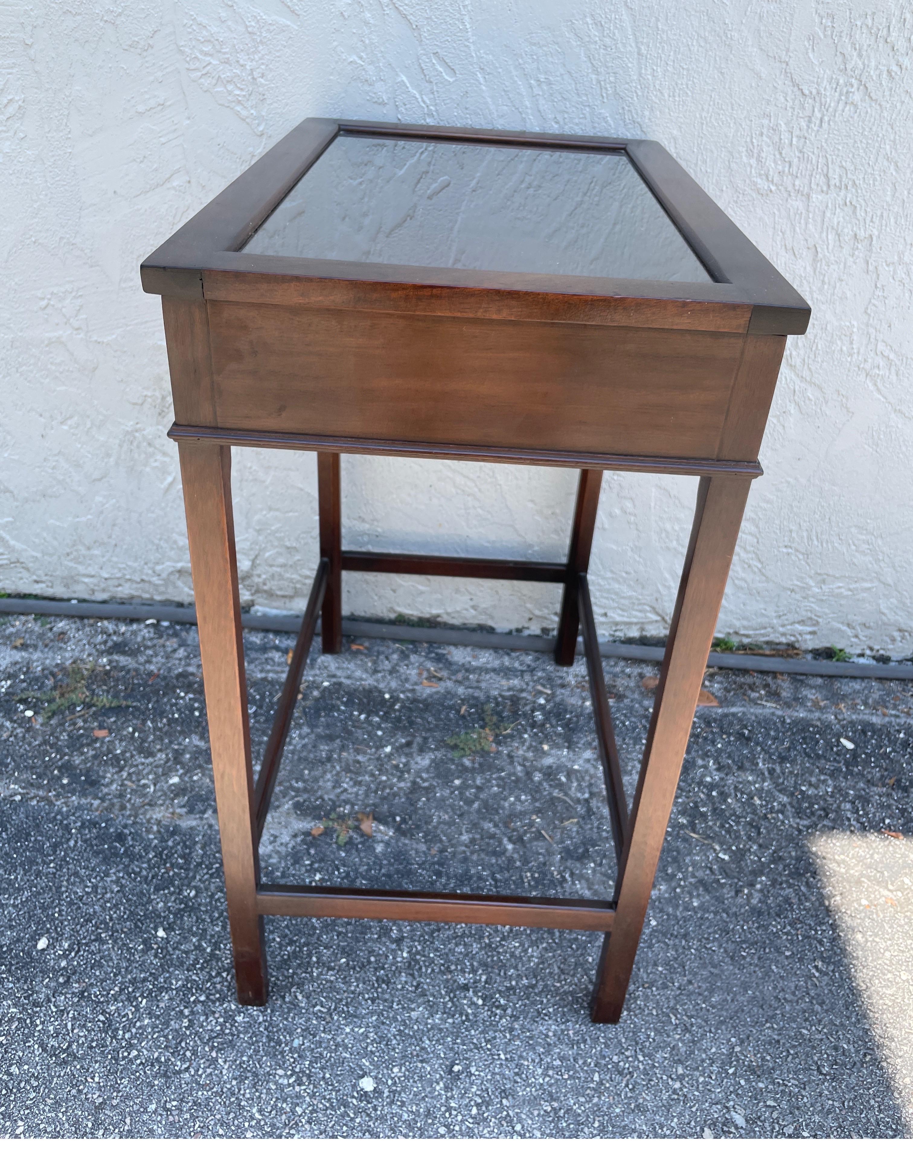 Vintage Mahogany Glass Top Display Table 5