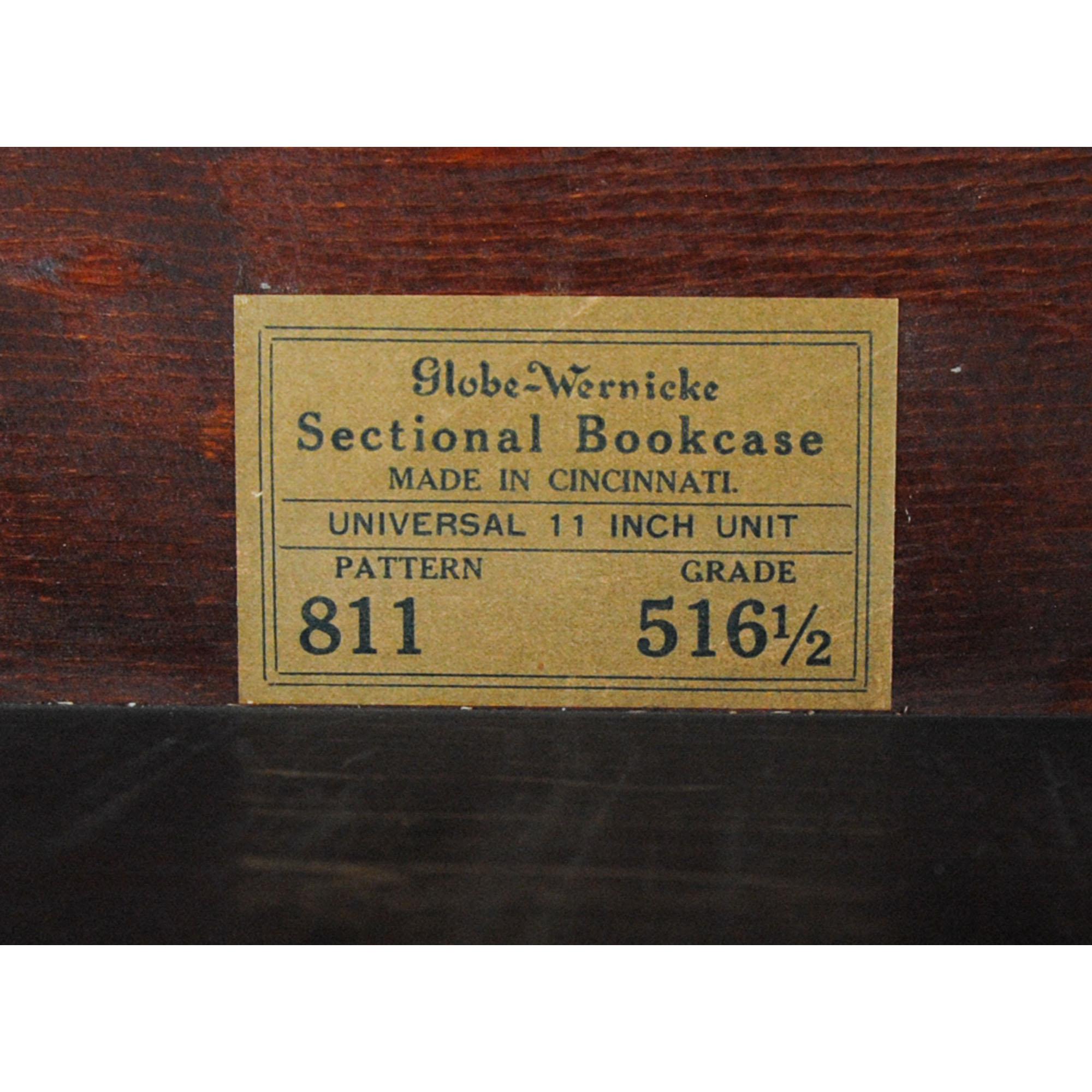 American Vintage Mahogany Globe Wernicke Bookcase For Sale