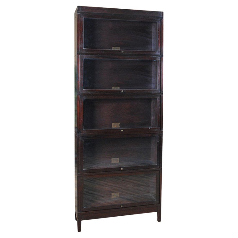 Vintage Mahogany Globe Wernicke Bookcase For Sale at 1stDibs