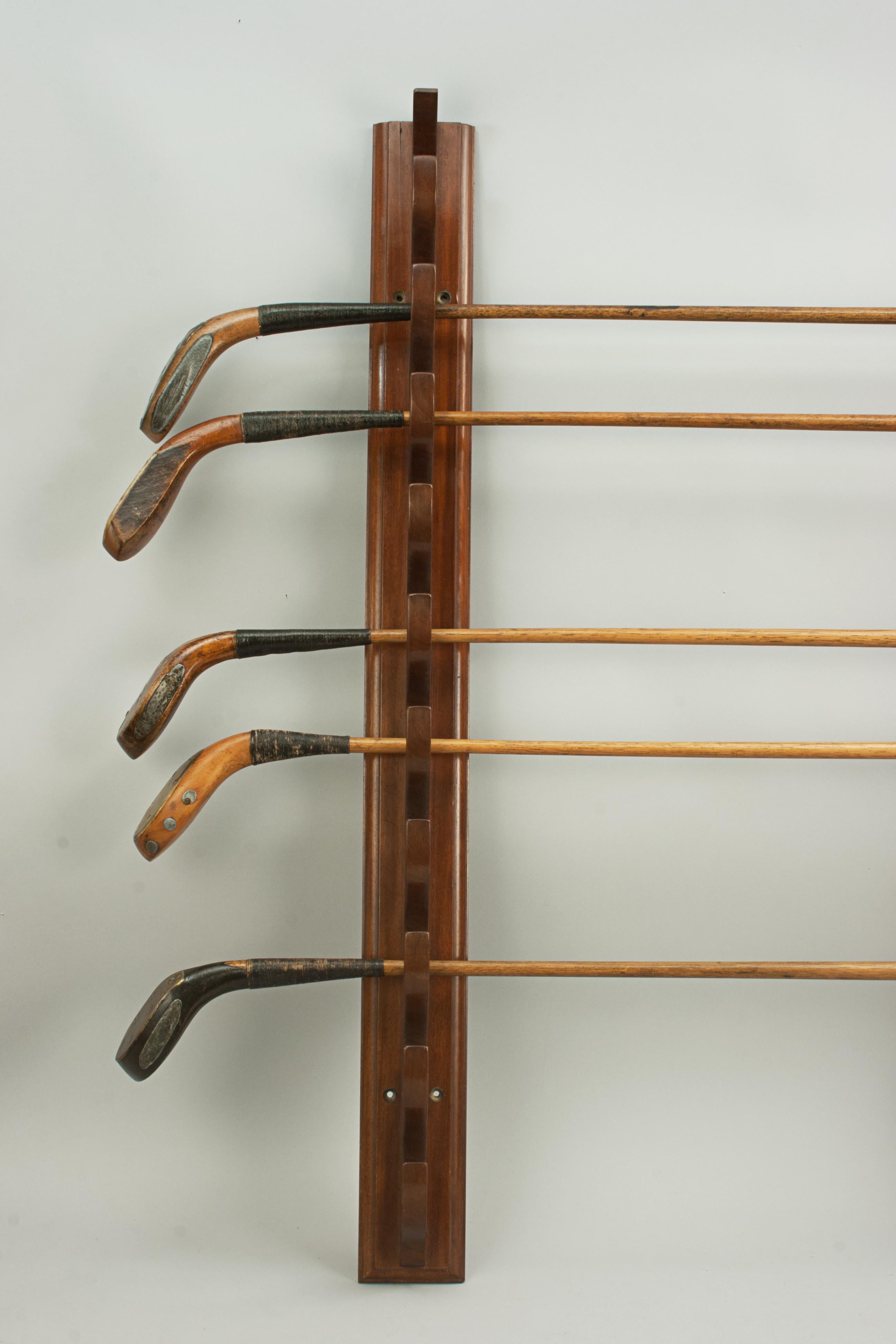 Vintage Mahogany Golf Club Rack, Walking Stick, Whip Rack For Sale 2