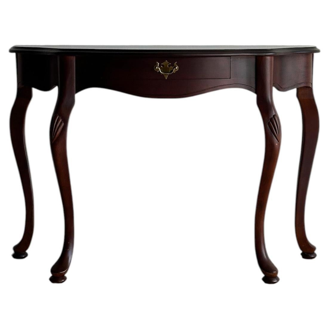 Vintage Mahogany Demi-Lune Entryway Table For Sale