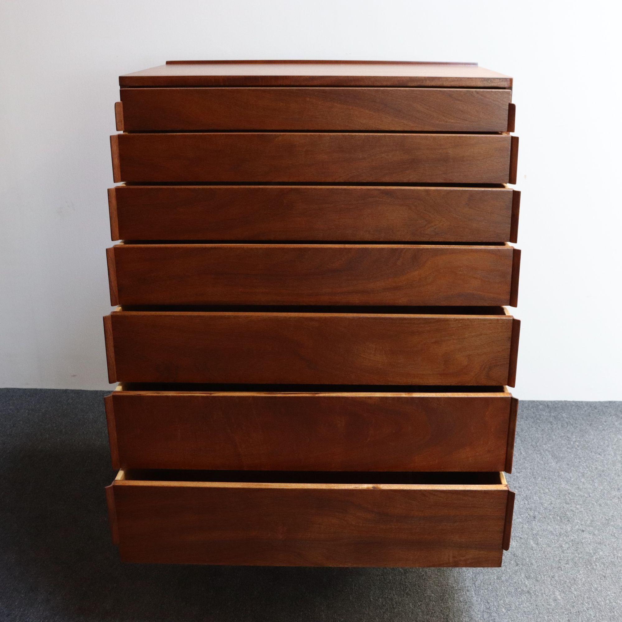 Mid-Century Modern Commode haute/commode vintage en acajou d'Edward Wormley pour Dunbar en vente