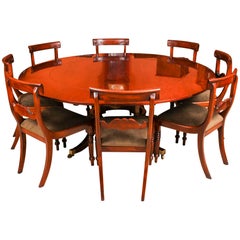 Vintage Mahogany Jupe Dining Table, Leaf Cabinet and 8 Chairs