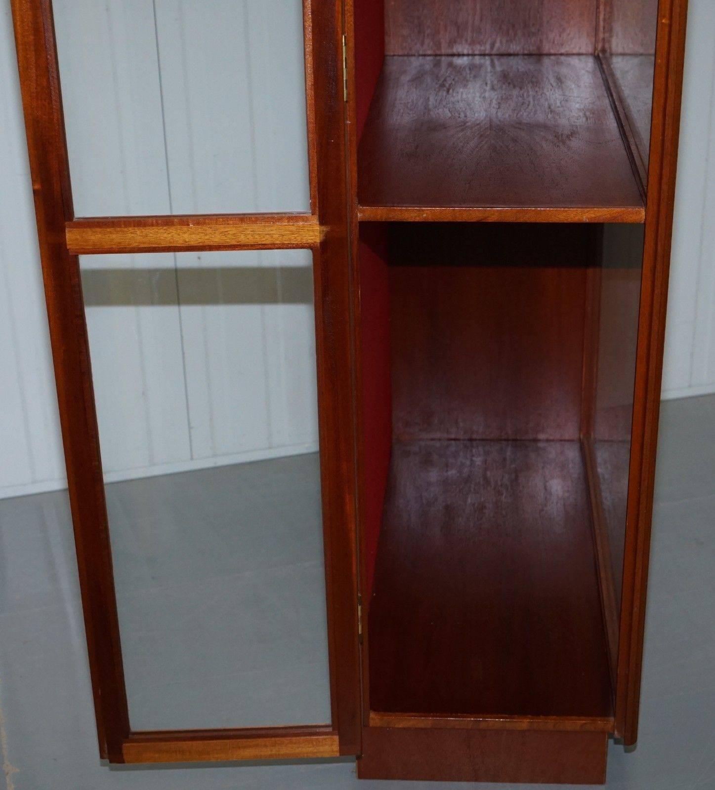 Glass Vintage Mahogany Large Shop Display Cabinet Glazed Locked to the Side Taxidermy