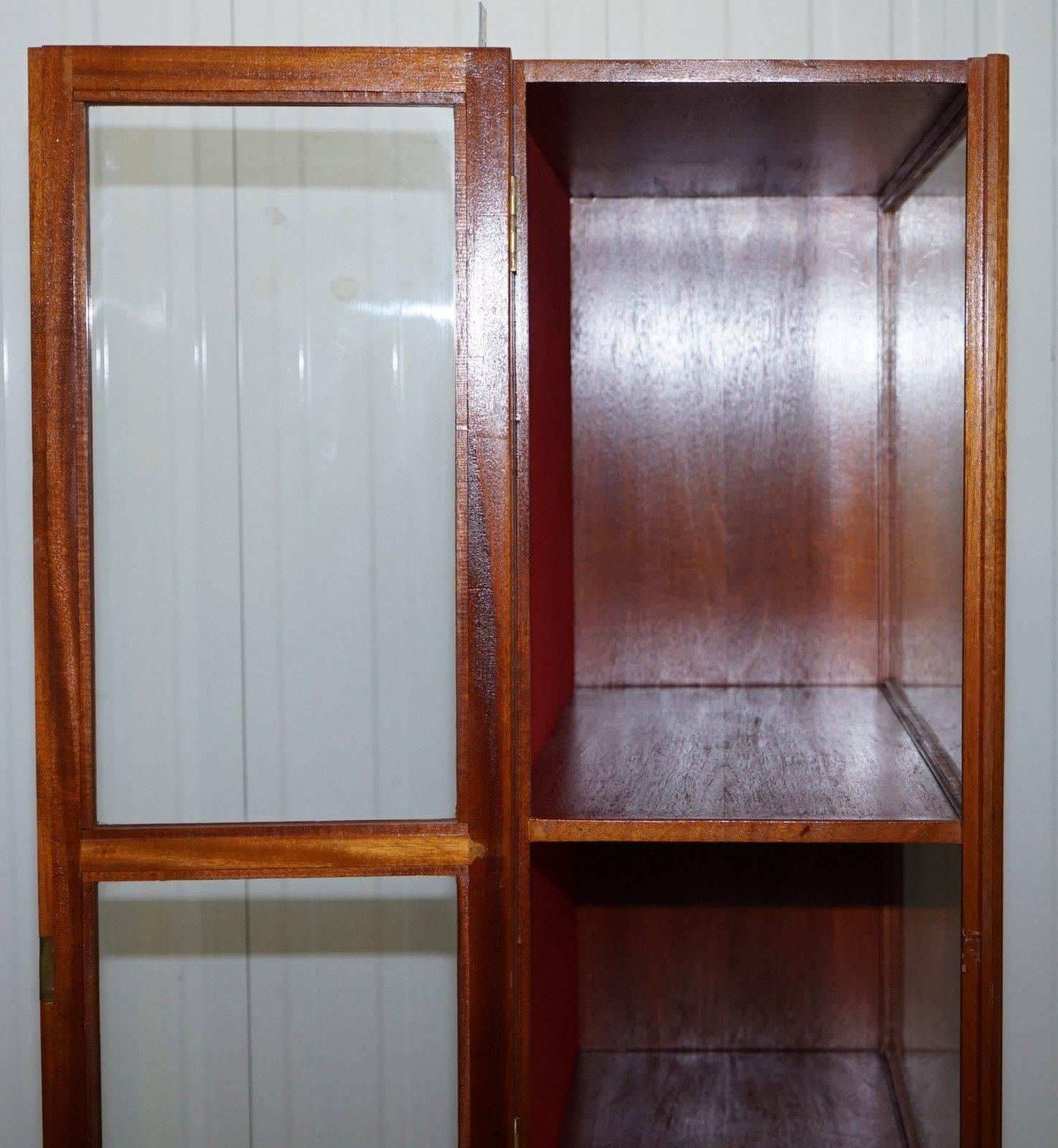 Hand-Crafted Vintage Mahogany Large Shop Display Cabinet Glazed Locked to the Side Taxidermy