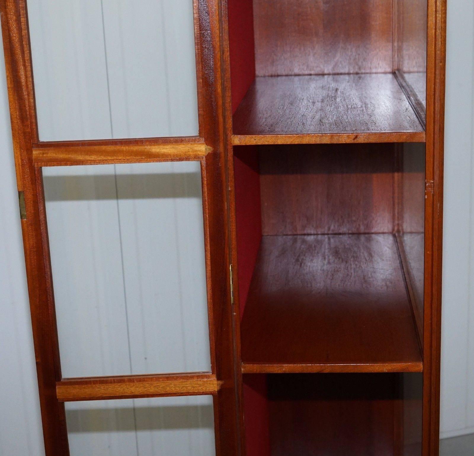 20th Century Vintage Mahogany Large Shop Display Cabinet Glazed Locked to the Side Taxidermy