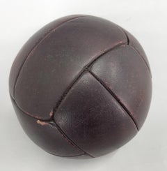 Vintage Mahogany Leather Medicine Ball, 1930s