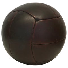 Balle de médecine vintage en cuir d'acajou, 3 kg, années 1930