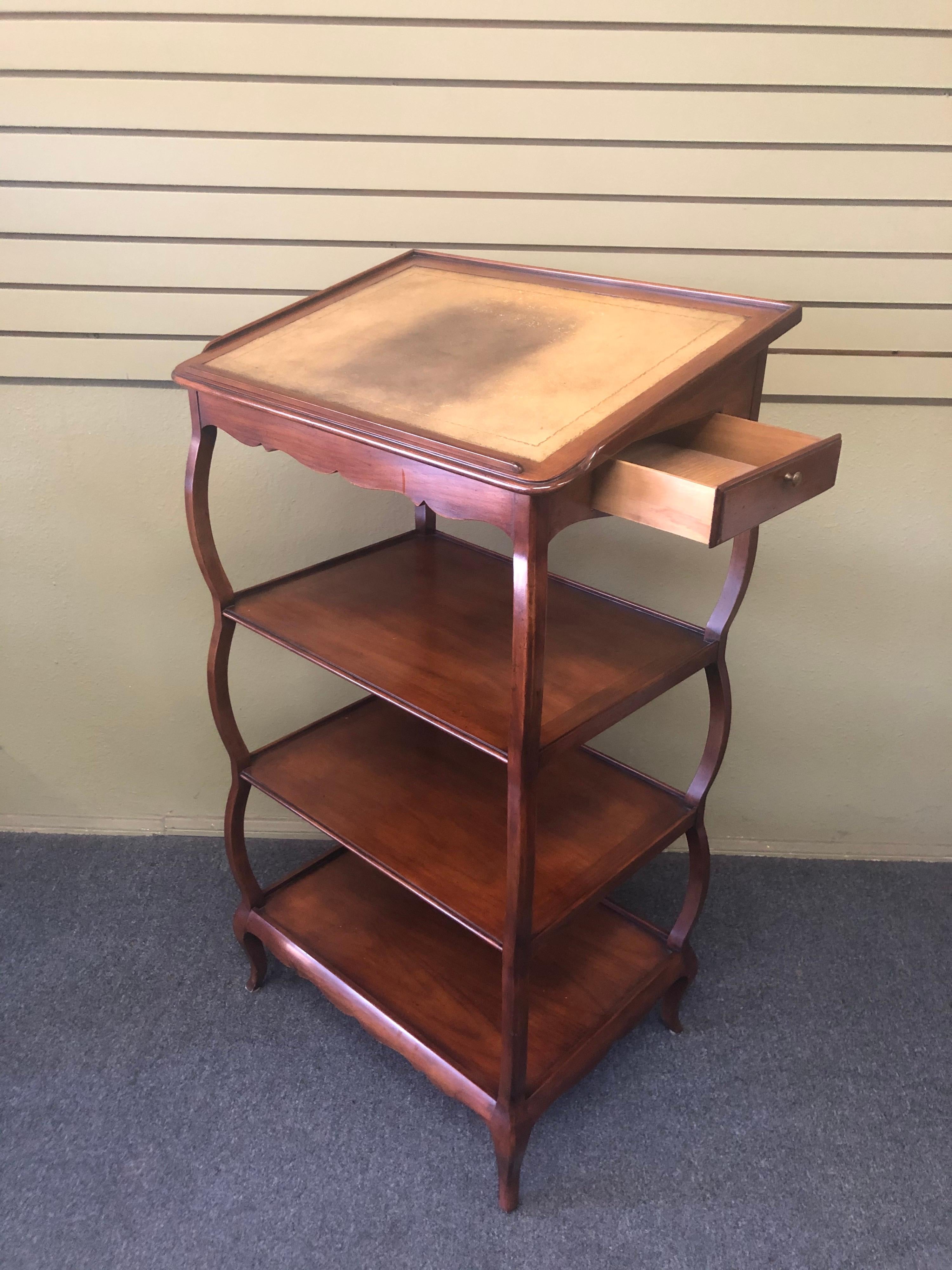 20th Century Vintage Mahogany Lecturn with Drawer by Baker For Sale