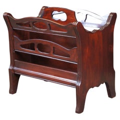 Vintage Mahogany Library Magazine Book Newspaper Rack Holder Stand 16"