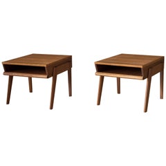 Vintage Mahogany Magazine Side Tables by John Keal