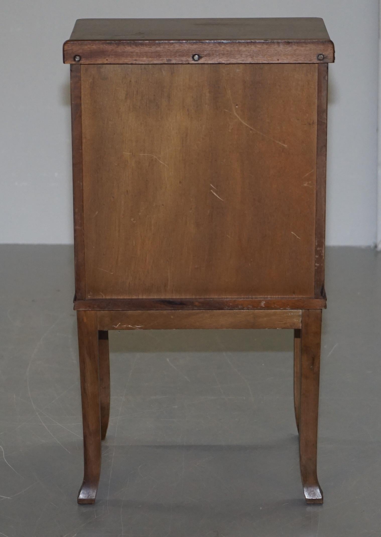 Vintage Hardwood Mid-Century Modern Side Table Cupboard Single Door and Drawer For Sale 4