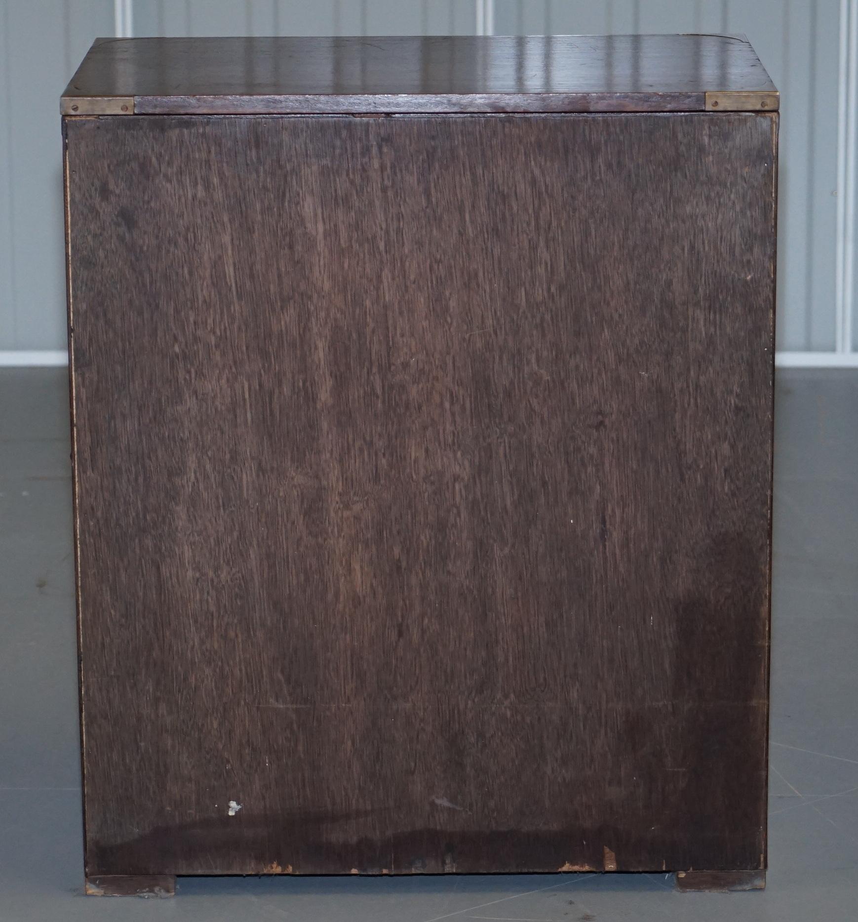 Vintage Mahogany Military Campaign Chest of Drawers Butlers Folding Serving Tray 6