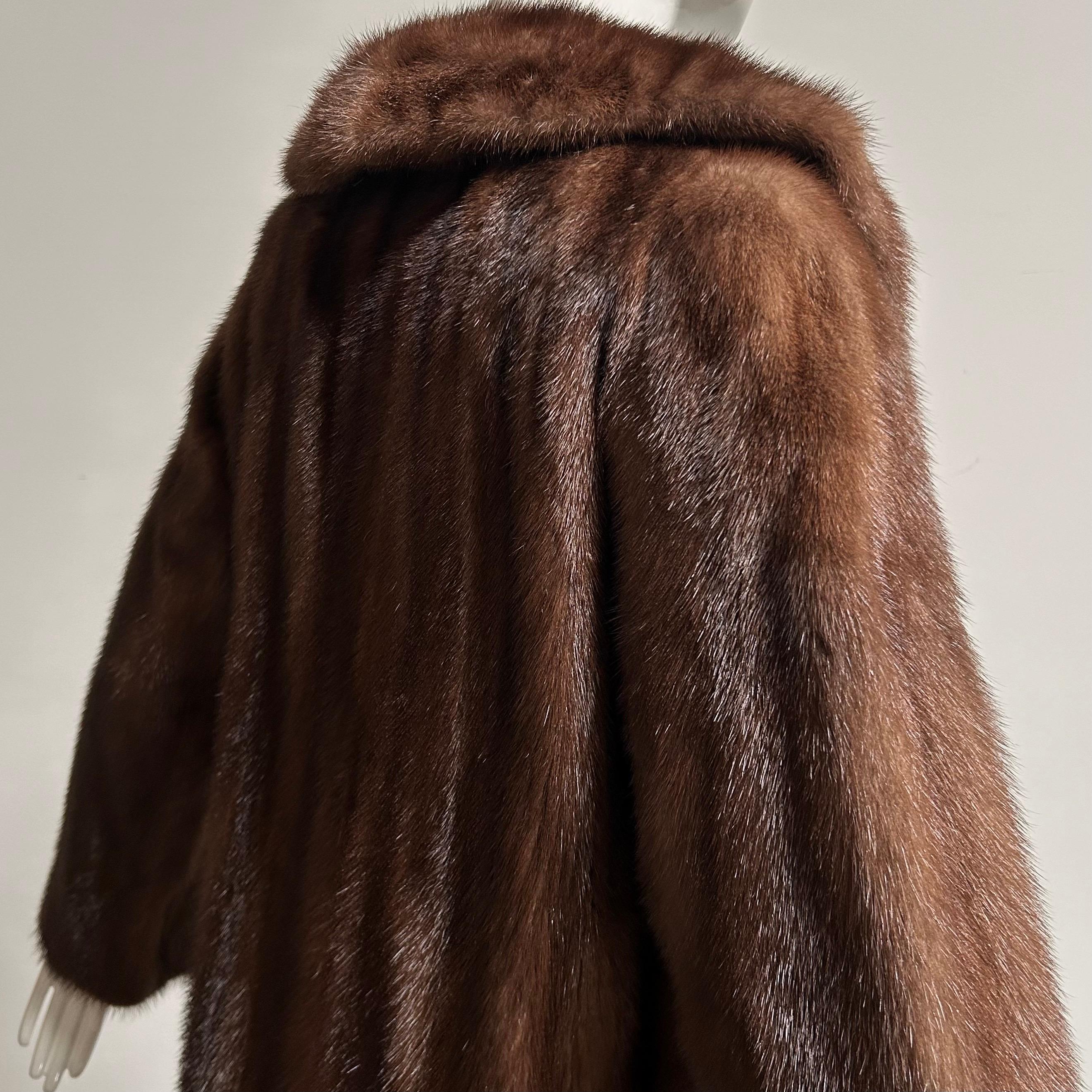 Vintage Mahogany Mink Fur Full Length Coat 5