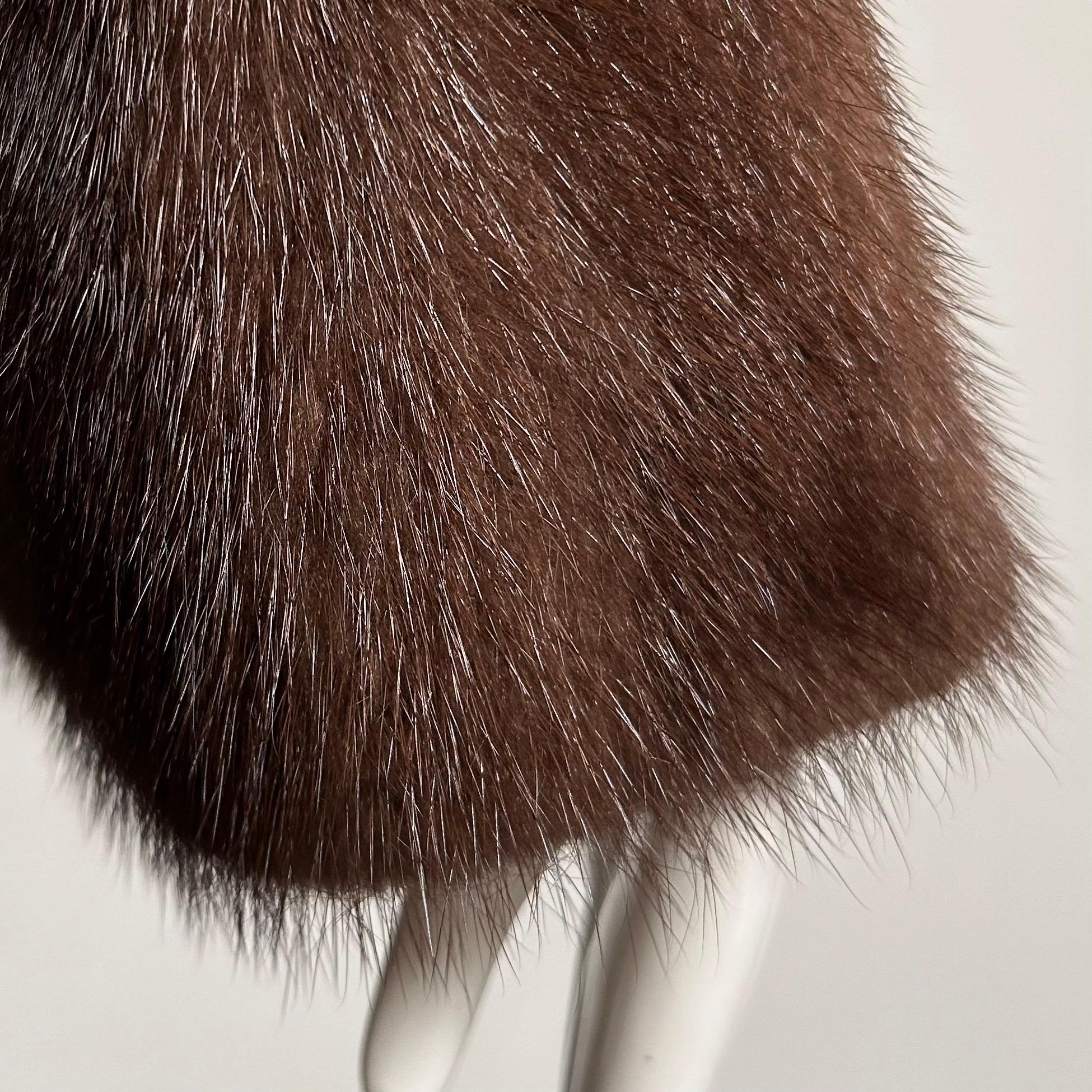 Black Vintage Mahogany Mink Fur Full Length Coat