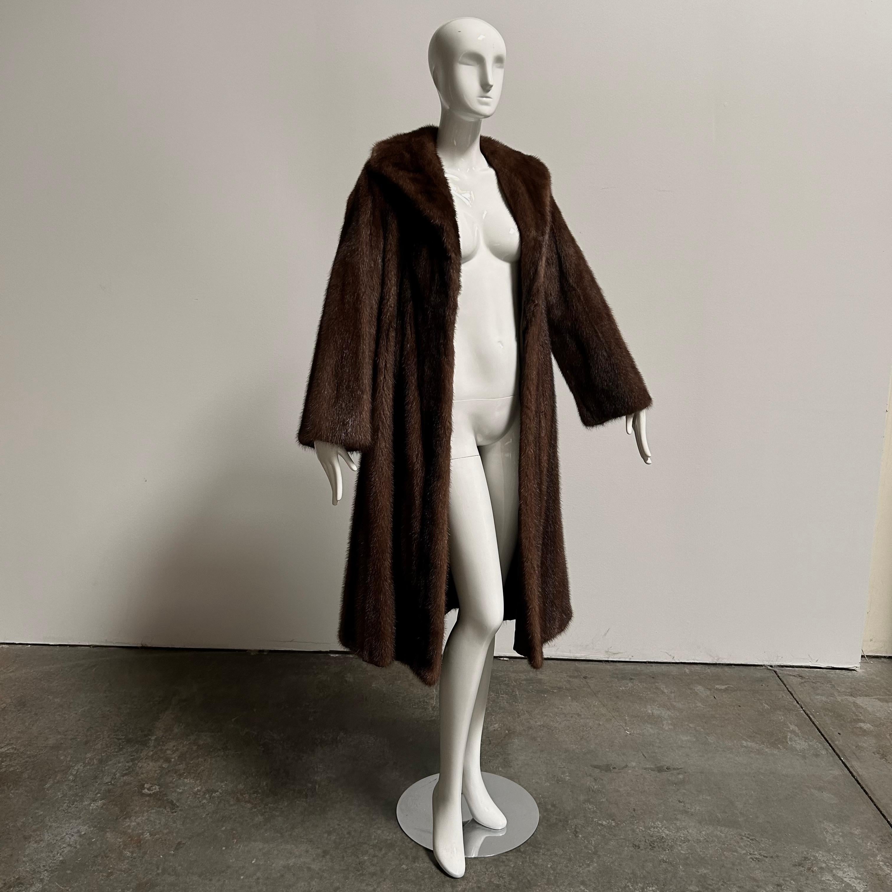 Women's Vintage Mahogany Mink Fur Full Length Coat