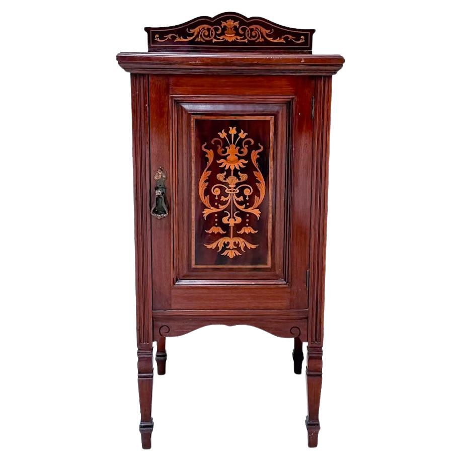 Table de nuit vintage en acajou Table de chevet avec décor incrusté