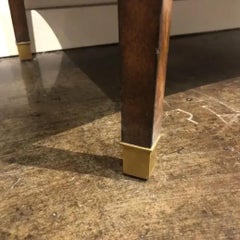 Vintage Mahogany Occasional Table with Brown Marble Top and Brass-Mounted Undert
