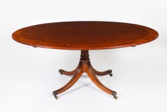 Vintage Mahogany Oval Tilt Top Dining Table by William Tillman 20th Century