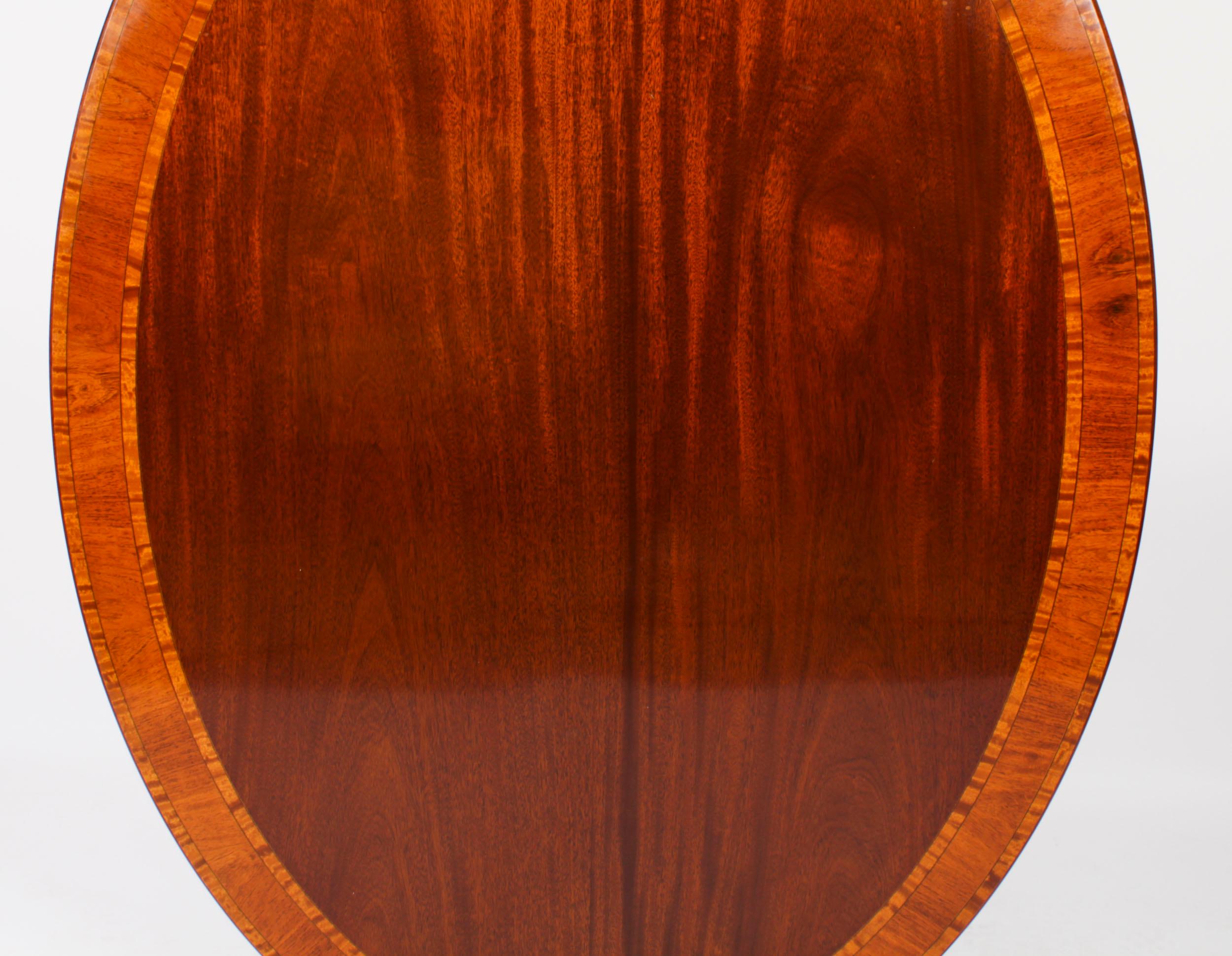 Late 20th Century Vintage Mahogany Oval Tilt Top Dining Table by William Tillman 20th Century
