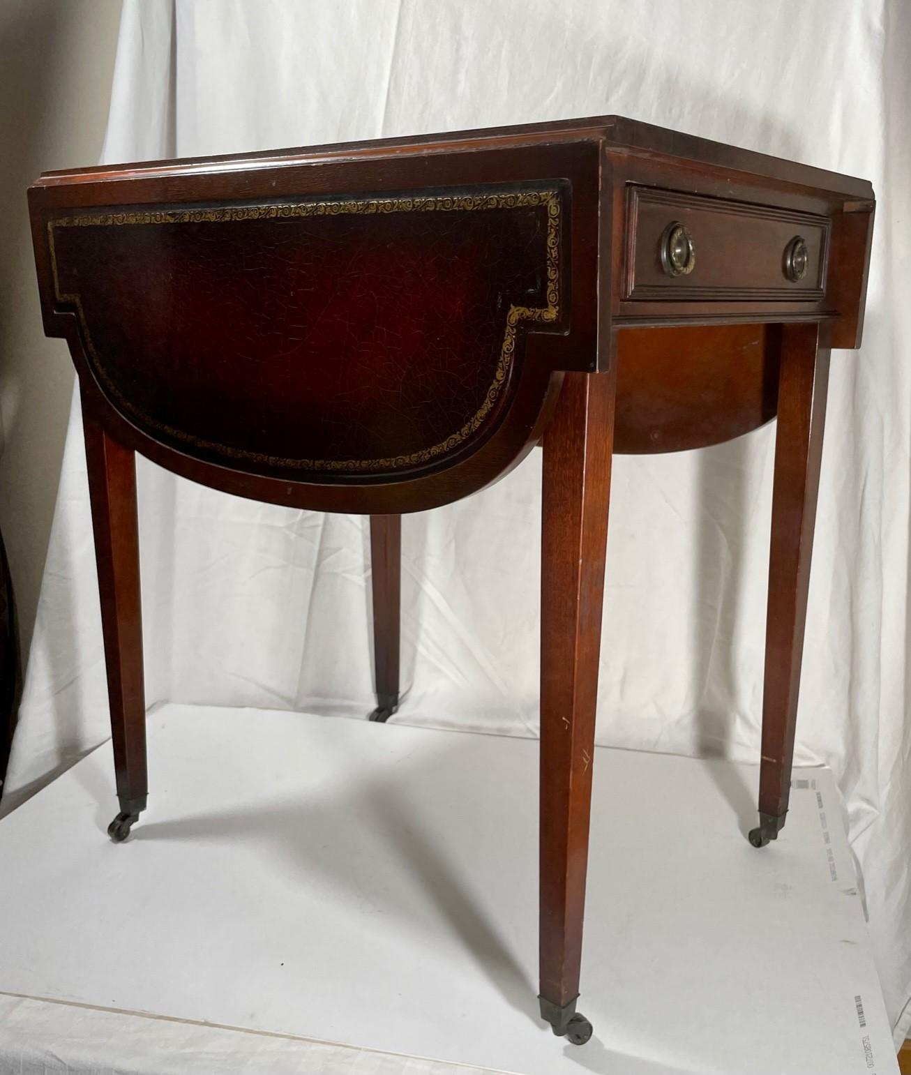 Carved Vintage Mahogany Pembroke Table, Gordon’s Fine Furniture, Inc. For Sale