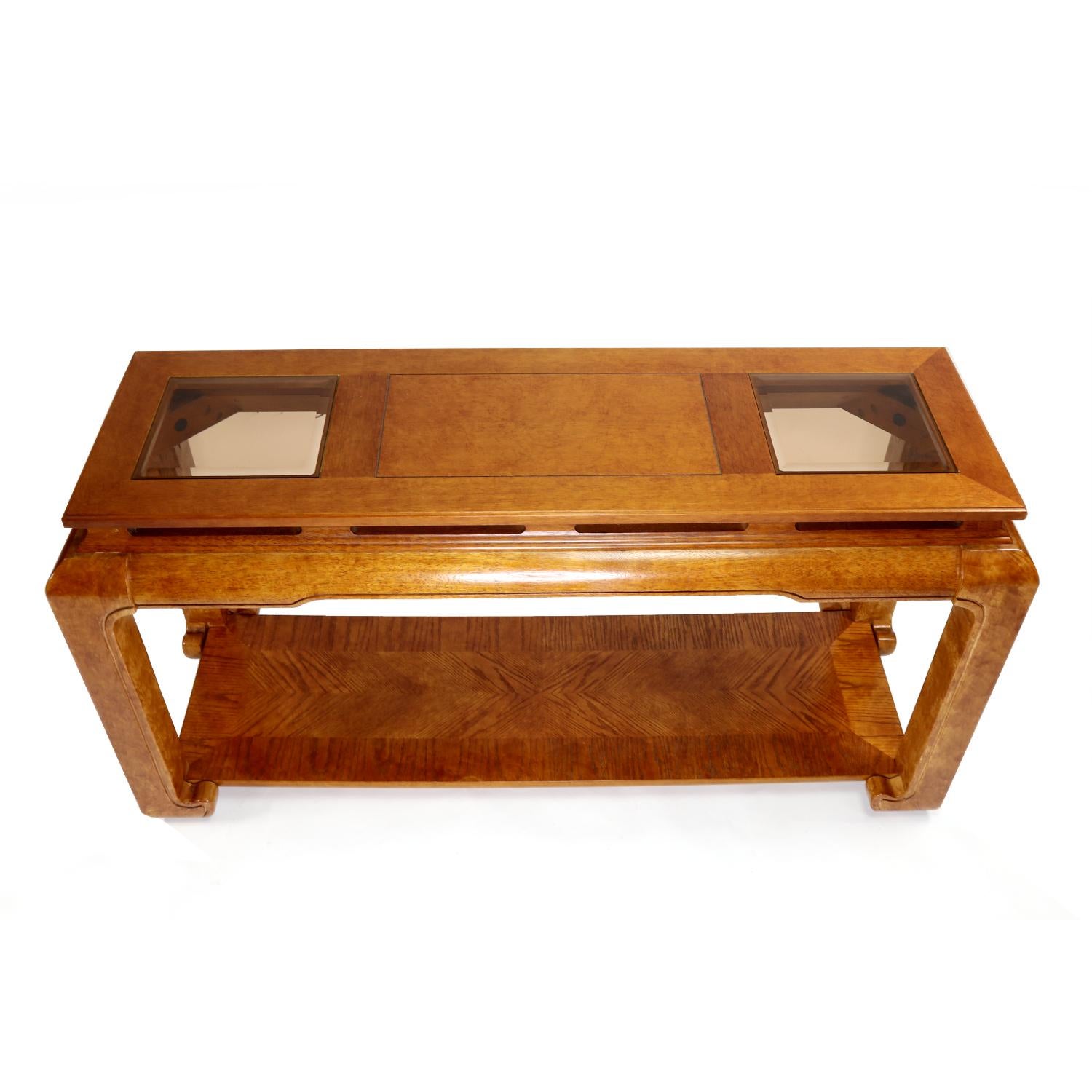 American Vintage Mahogany Petite Asian Modern Chinoiserie Sofa Table Console