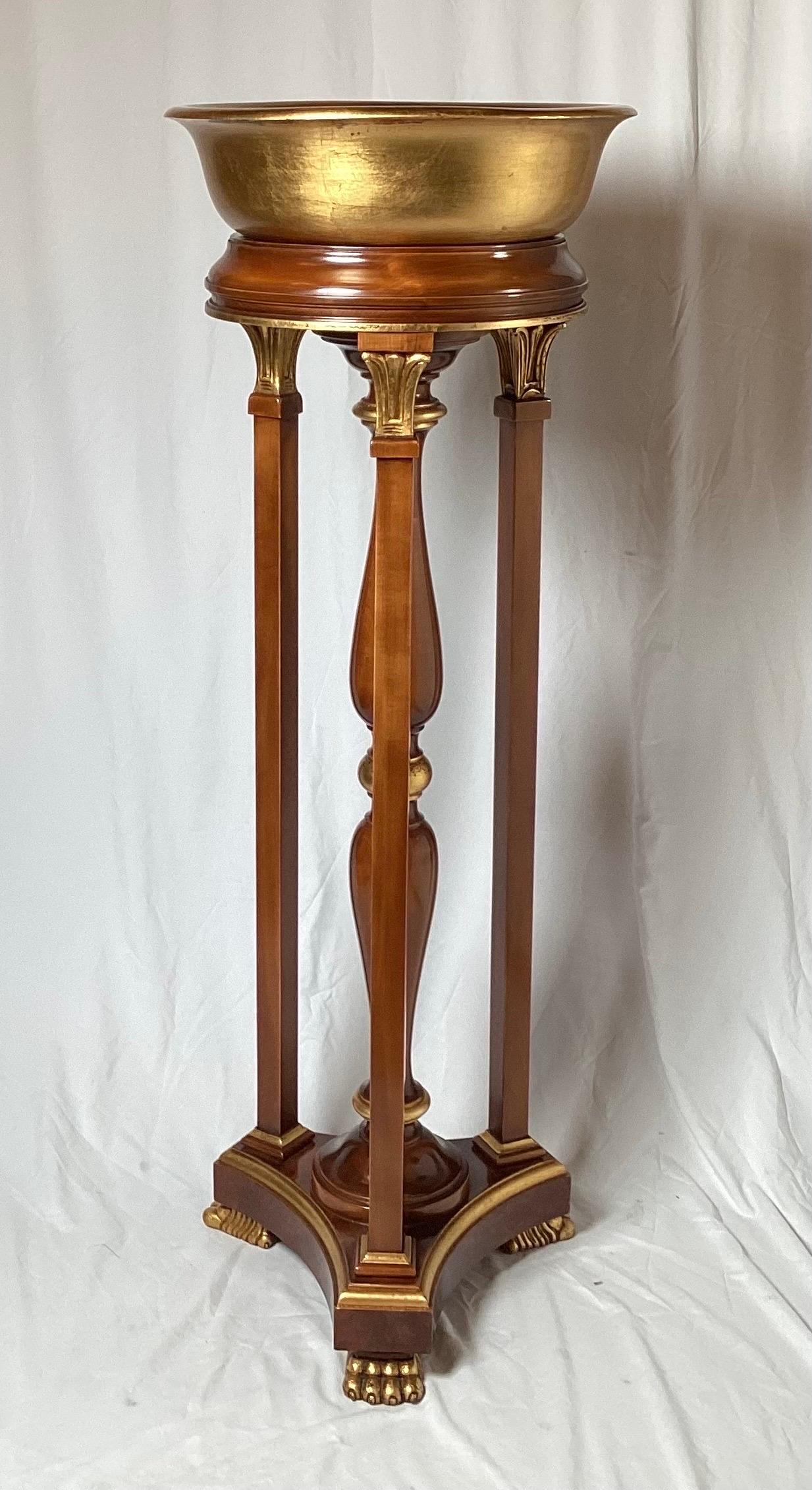 vintage gold plant stand