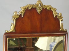 Vintage Mahogany Queen Anne Style Mirror