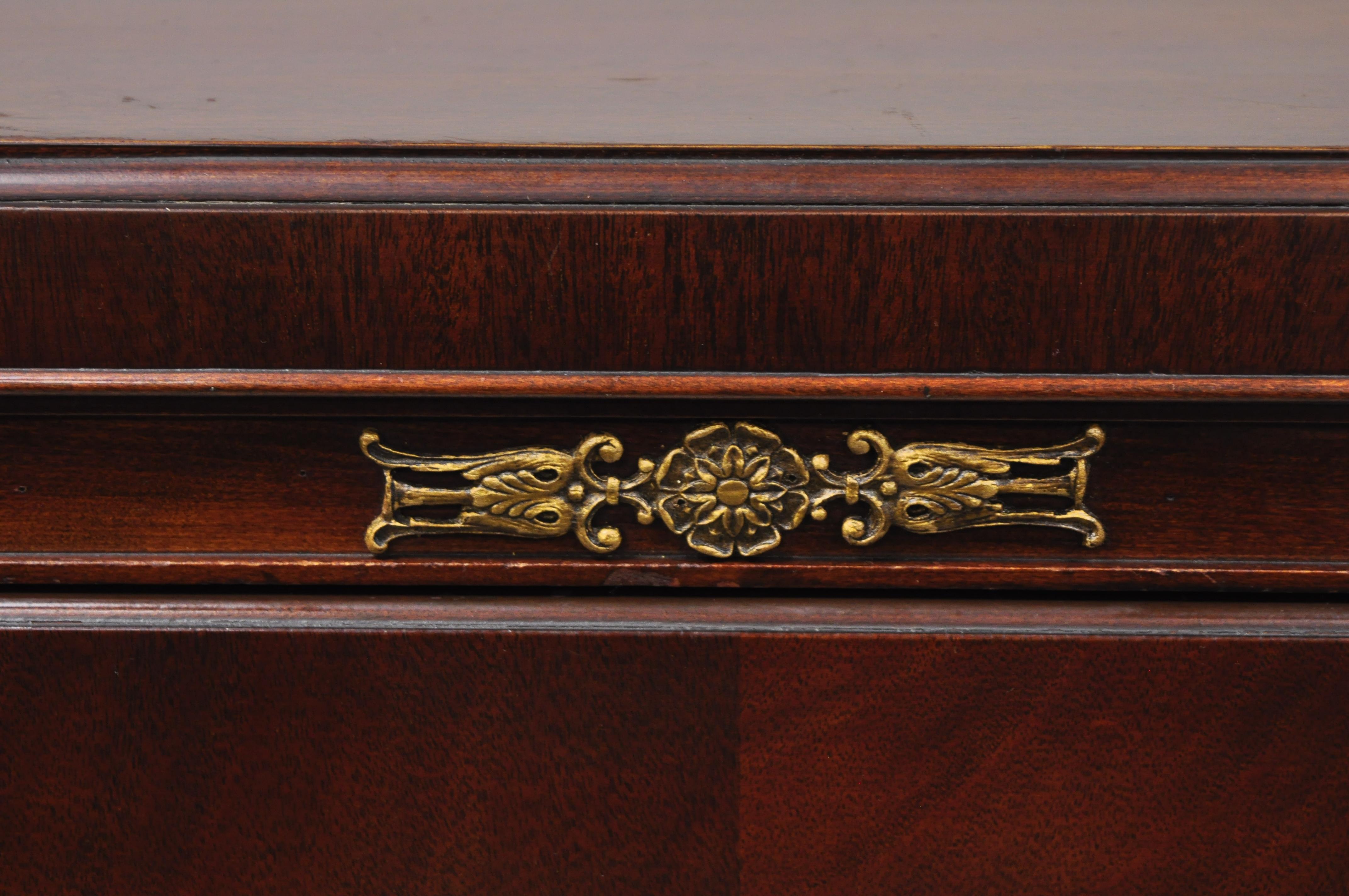 North American Vintage Mahogany Regency Style Carved Paw Feet Tall Chest Dresser by White Furn