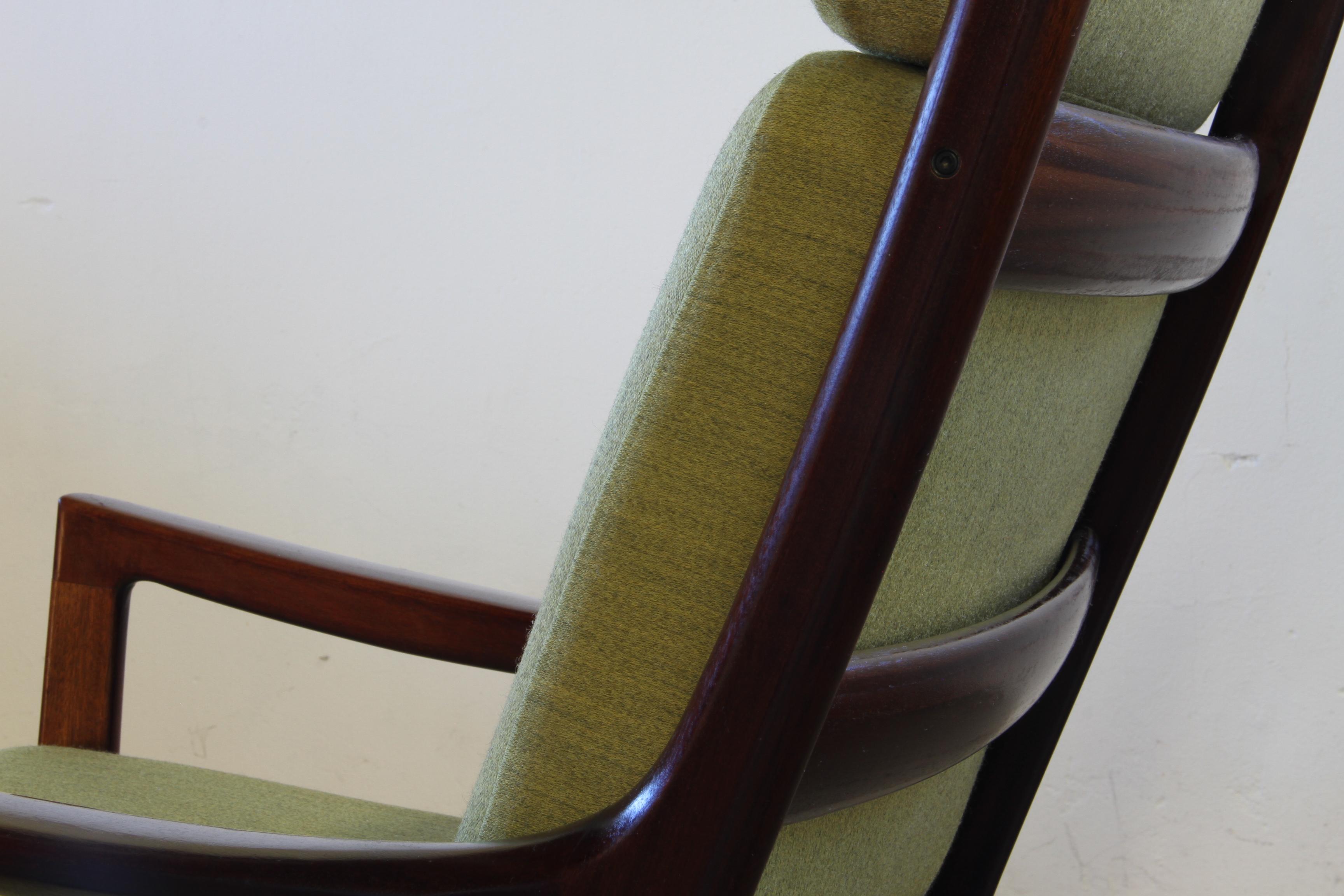 Sedia da salotto con schienale alto Senator in mogano vintage di Ole Wanscher per Cado, anni '60 in vendita 9