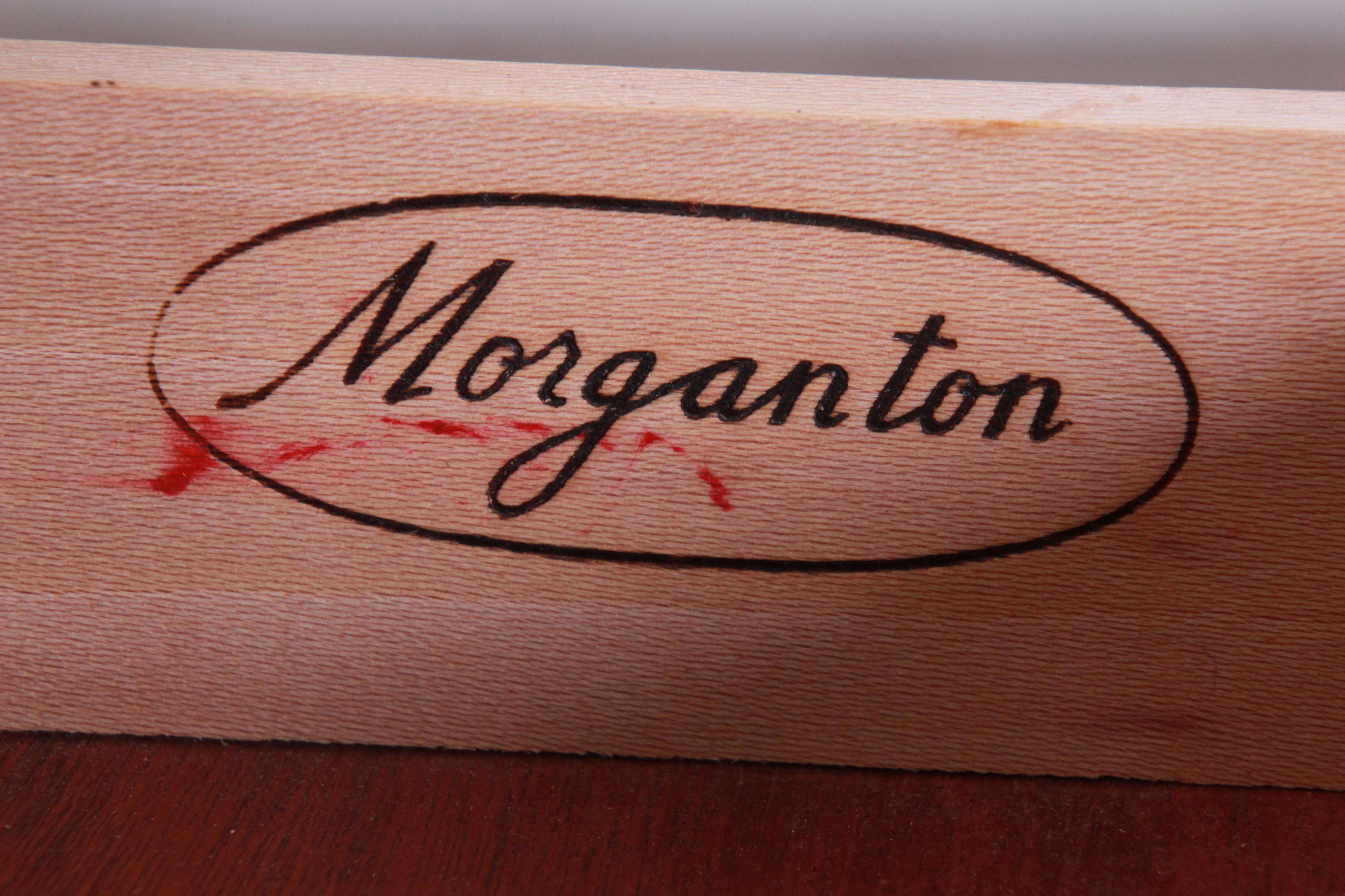 Brass Vintage Mahogany Serpentine 10-Drawer Dresser or Credenza by Morganton