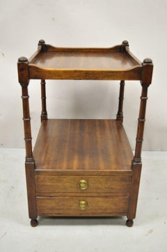 Vintage Mahogany Sheraton Style 2 Drawer Georgian Side End Table