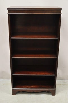 Vintage Mahogany Sheraton Style Open 3 Shelf Bookcase Bookshelf Stand