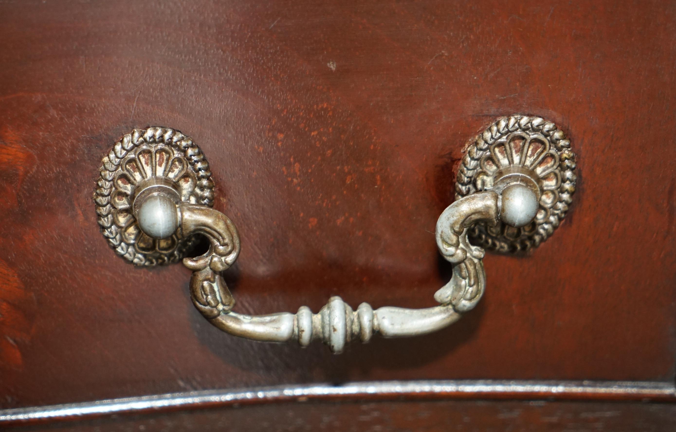 20th Century Vintage Hardwood Side End Lamp Table Sized Serpentine Fronted Chest of Drawers For Sale