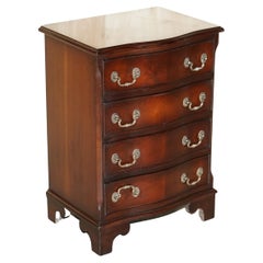 Vintage Hardwood Side End Lamp Table Sized Serpentine Fronted Chest of Drawers