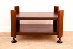 Vintage mahogany side table on the wheels, 1980´s