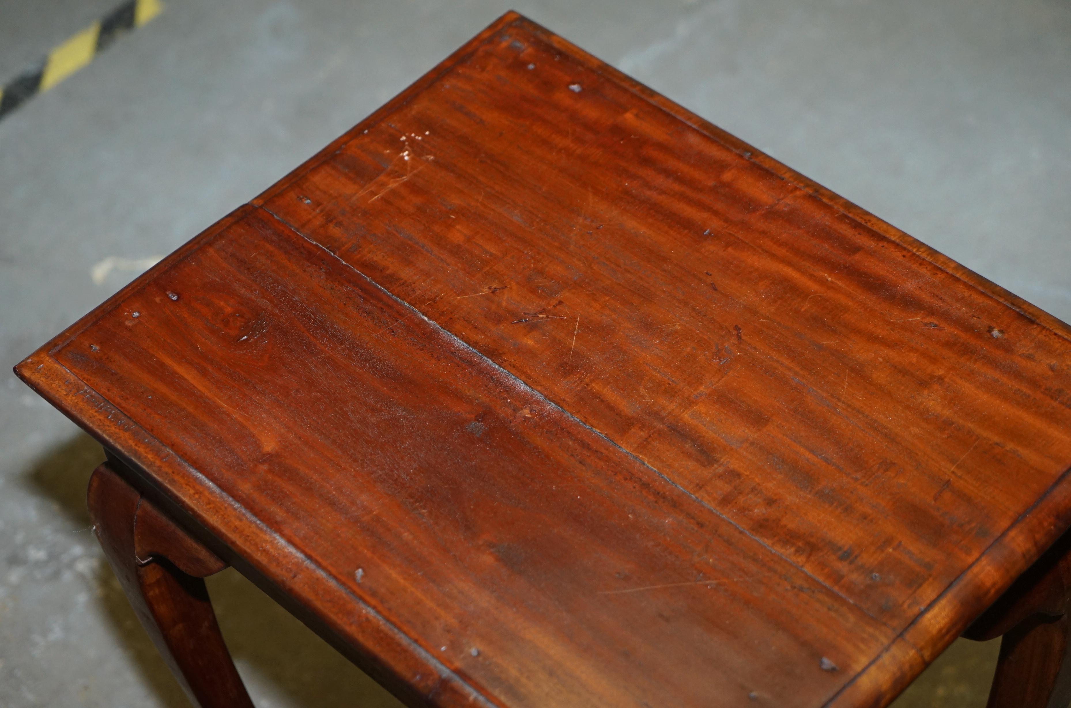Vintage Hardwood Single Drawer Side Table Made Using Traditional Dowels 3