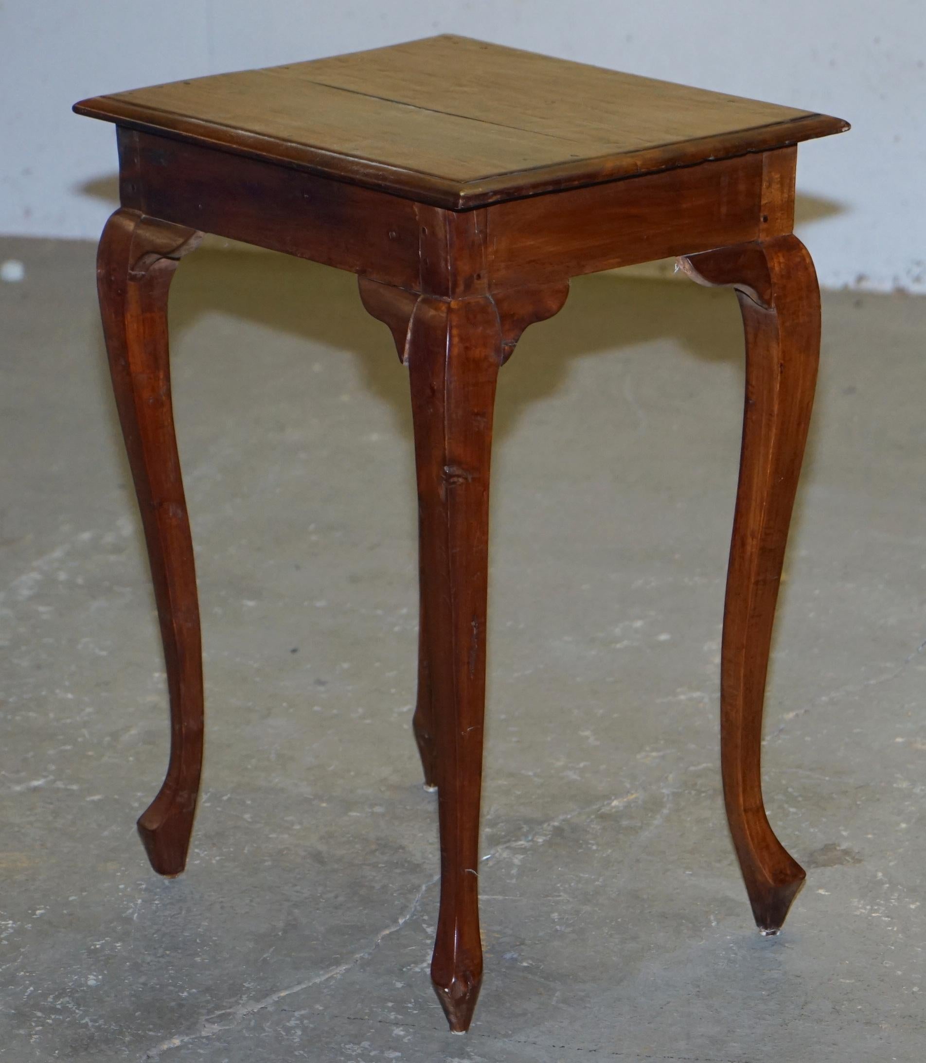 Vintage Hardwood Single Drawer Side Table Made Using Traditional Dowels 6