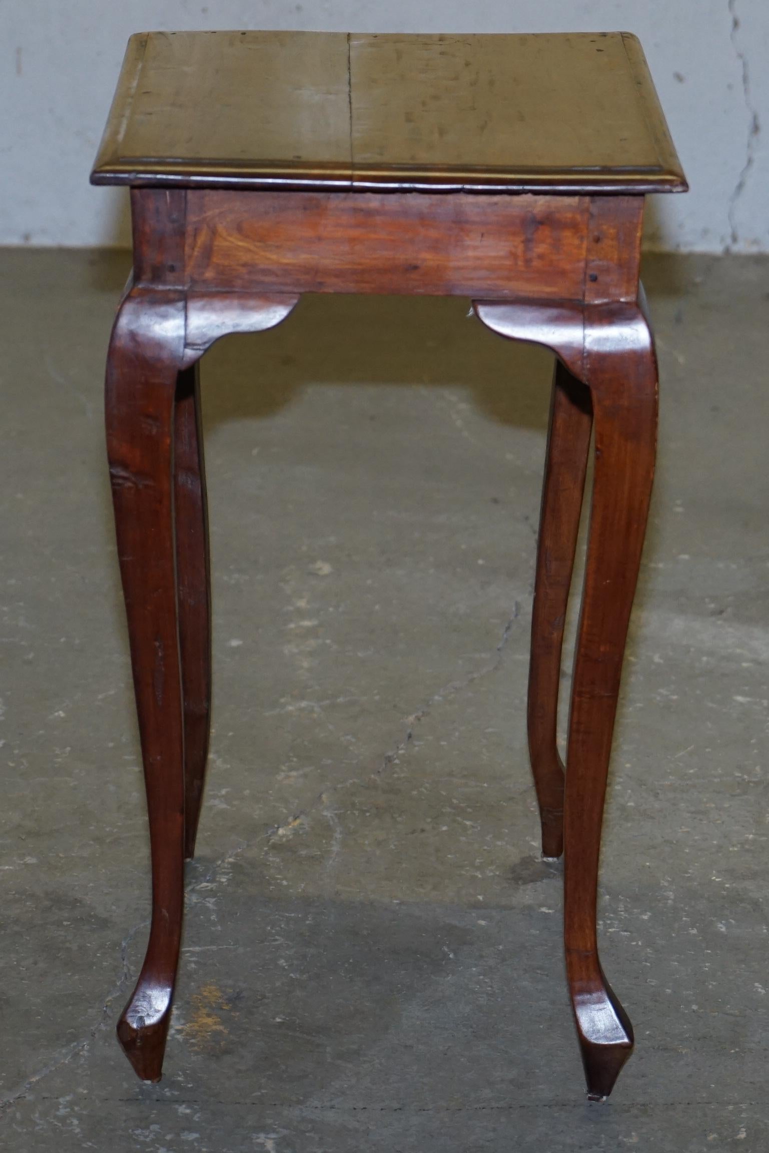 Vintage Hardwood Single Drawer Side Table Made Using Traditional Dowels 7