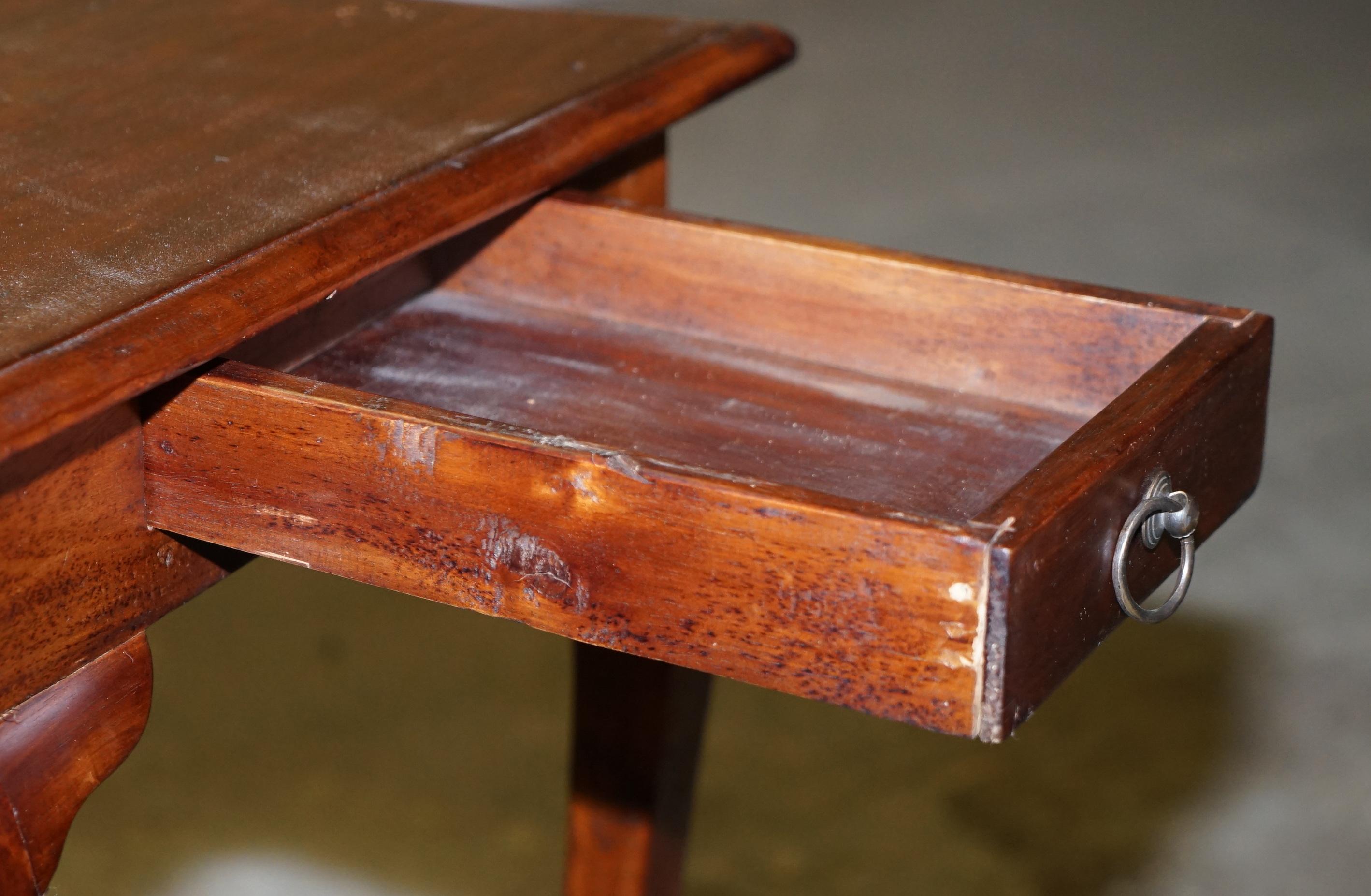 Vintage Hardwood Single Drawer Side Table Made Using Traditional Dowels 11