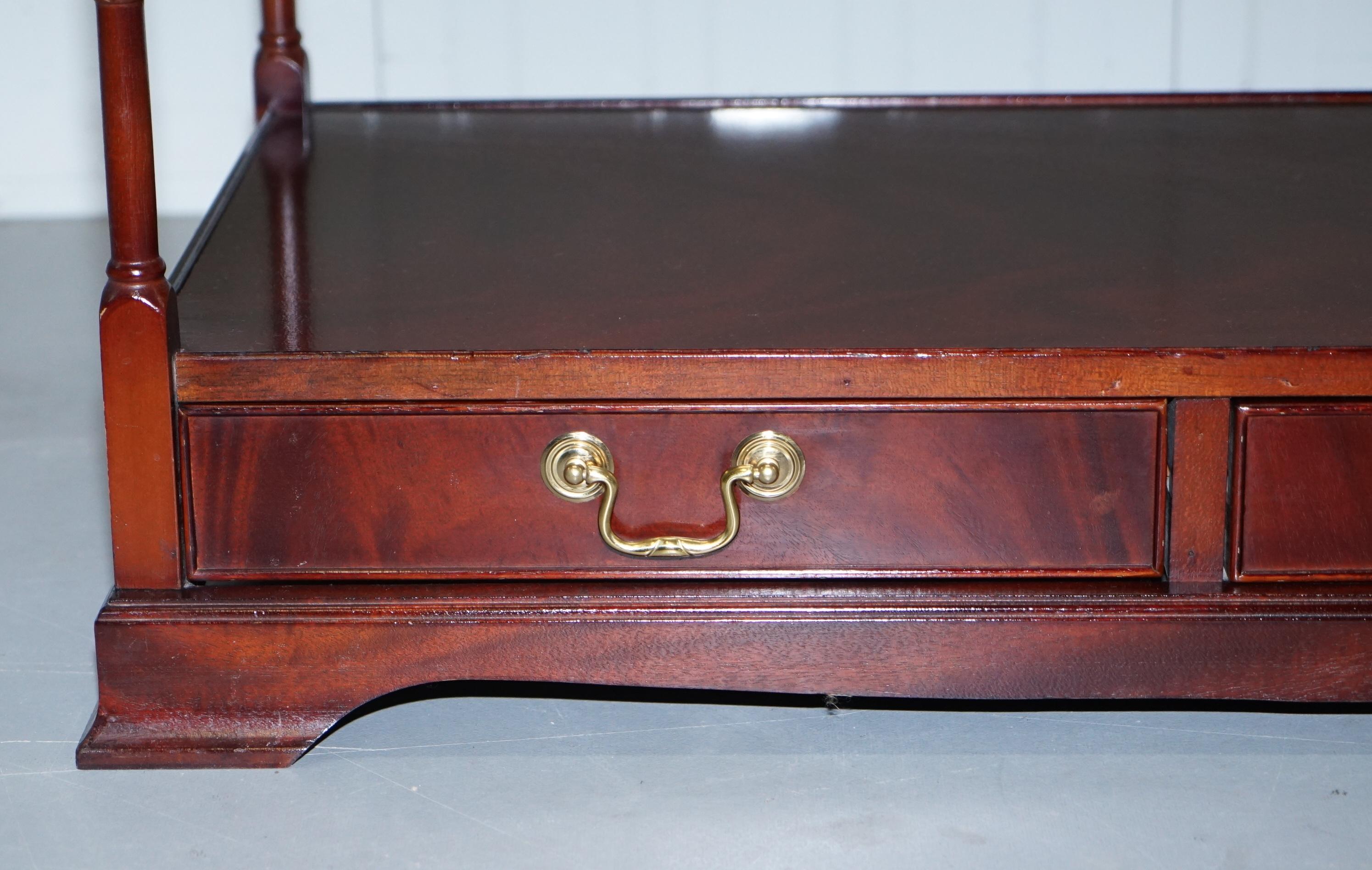 20th Century Vintage Mahogany Television Entertainment Stand with Two Drawers Lovely Find