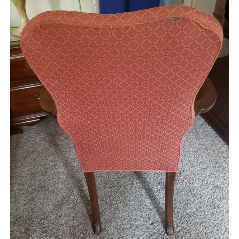 Vintage Mahogany Upholstered Arm Chair In Good Condition For Sale In Germantown, MD