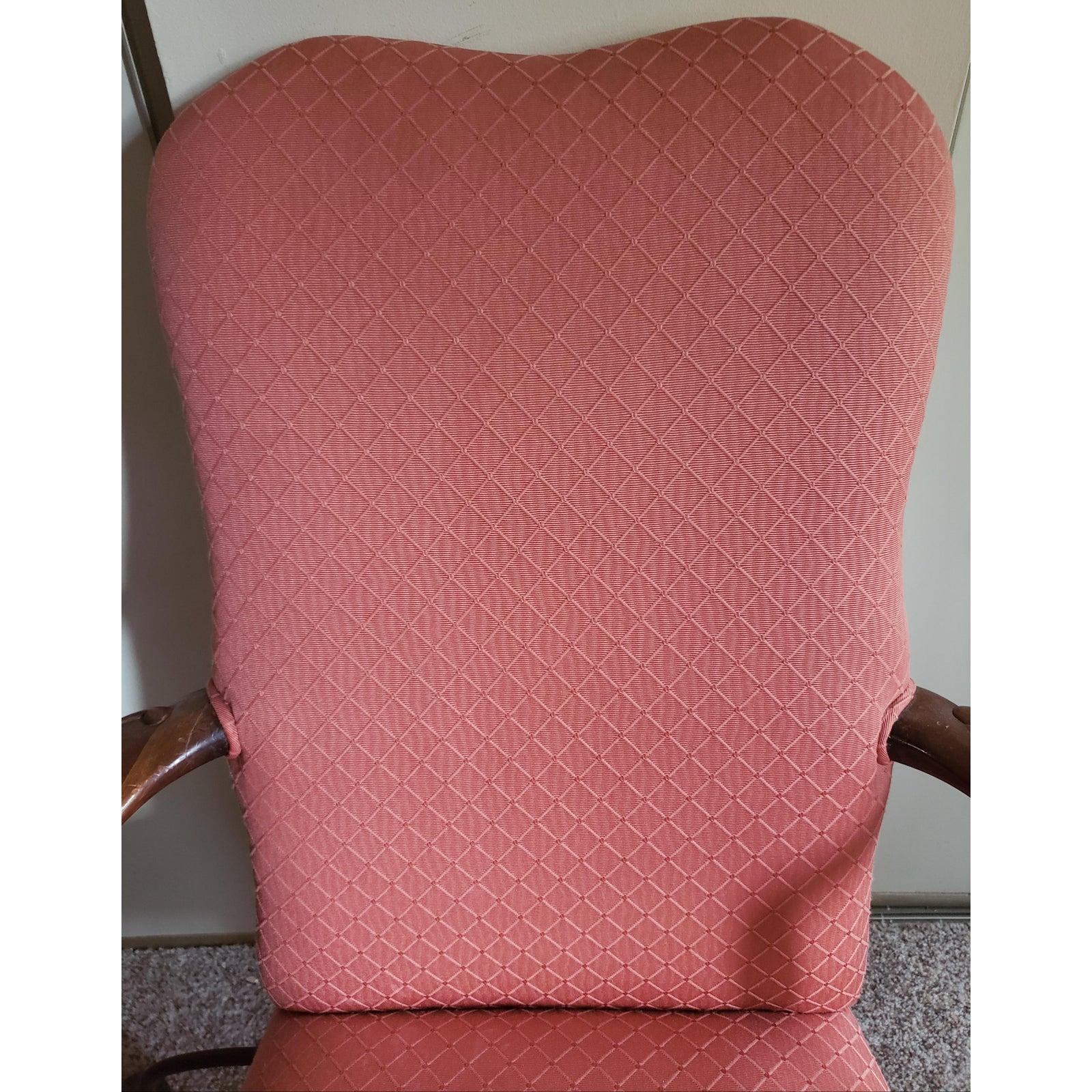 Tessuto Poltrona imbottita in mogano vintage in vendita