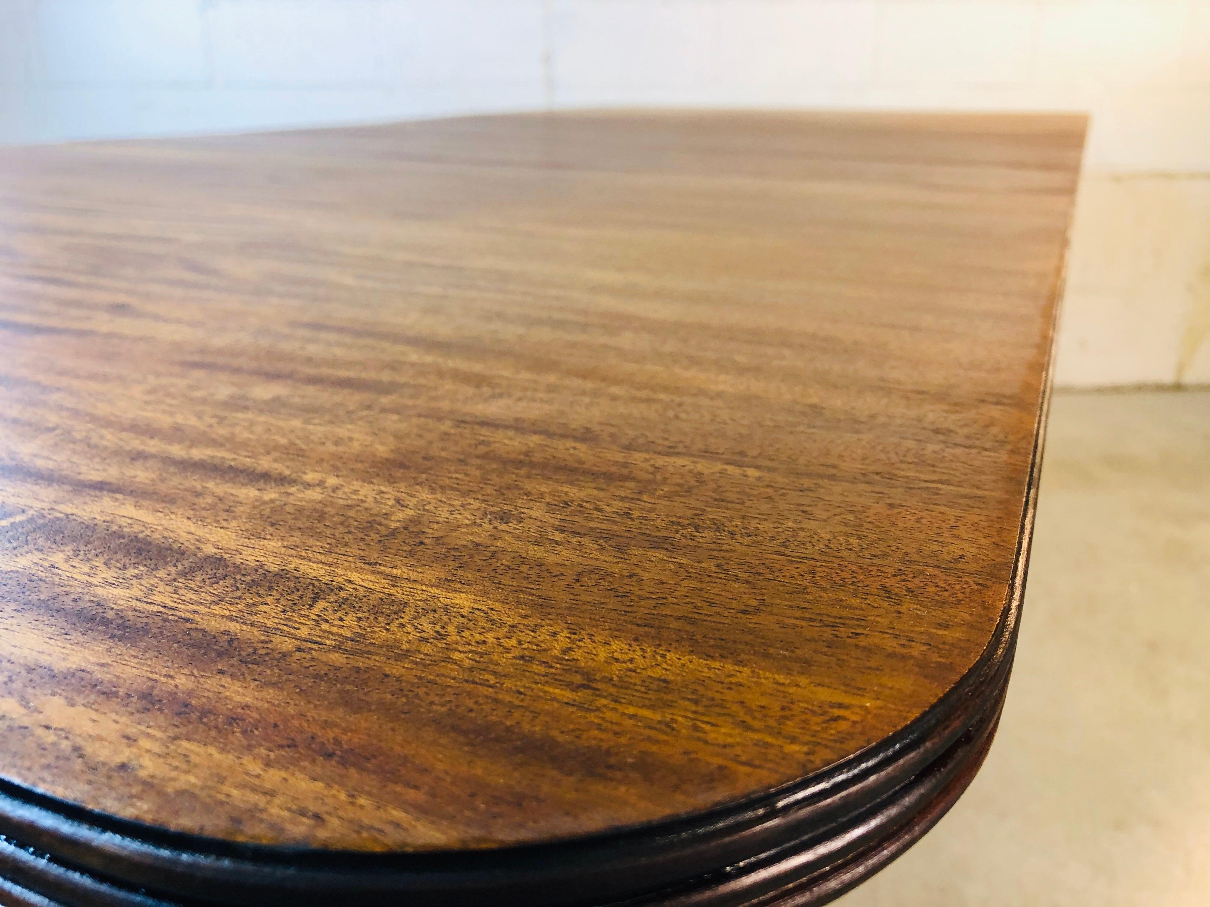 Vintage Mahogany Wood Dining Room Table For Sale 6