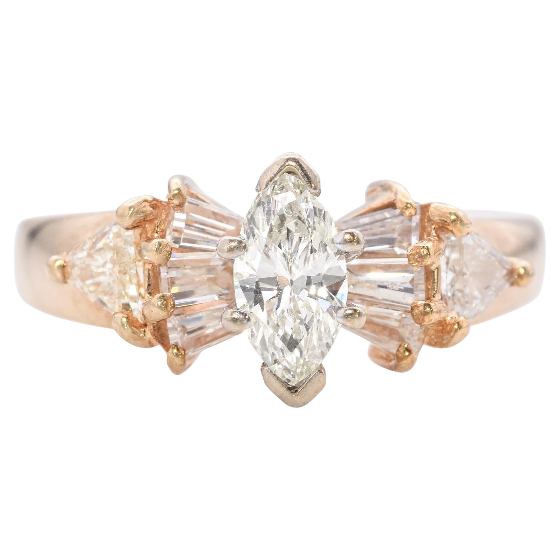 Vintage Maico 14K Yellow Gold 0.73 TCW Diamond Engagement Ring