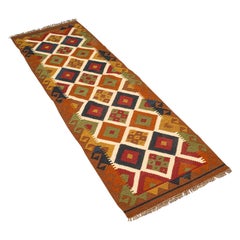 Vintage Maimana Kilim Hall Runner, Caucasian, Decorative, Hallway Carpet, Rug