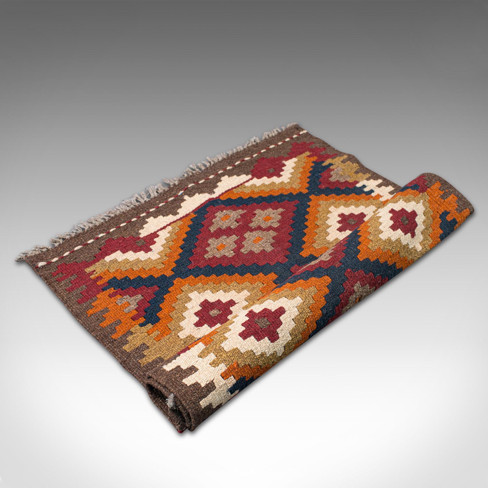 Vintage Maimana Kilim Rug, Caucasian, Decorative Carpet, Prayer Mat, Late 20th C For Sale 7